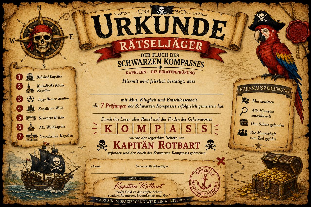 Urkunde für erfolgreiche Rätseljäger